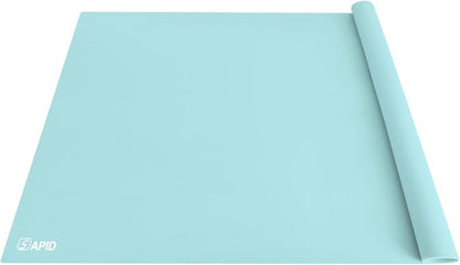 Extra Large Silicone Mat Kitchen Counter Heat Resistant Table Mat 36" x 24" | Place Mats Countertop Protector, Thick Placemats Washable Silicone Mats for Kitchen Counter Dining Table Mat,Mint Green,Sapid