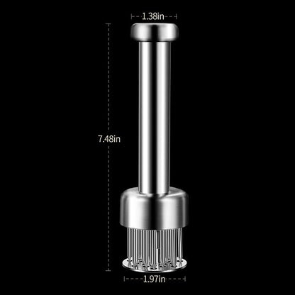 Stainless Steel Meat Tenderizer Tool, 21 Sharp Needles, Chicken Meat Tenderizer, Tenderizing Steak, Beef, Chicken, Pork, Barbecue, Marinating Prep Tool, with free cleaning brush