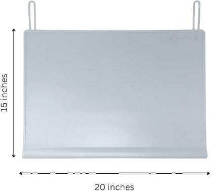 Table Tyke Placemat XL Silicone Baby Placemat with Teething Edge Bumper - Waterproof Toddler Table Mat for Eating, BPA Free, Dishwasher Safe (Sky Blue)