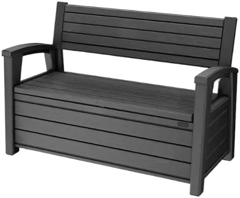 60 Gallon Plastic Resin Weather Resistant Outdoor Backyard Patio Storage Deck Box (Graphite Gray)