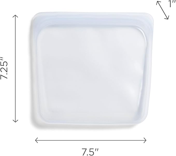 Stasher Premium Reusable Silicone Food Storage Bag, Sandwich, Blue, 28 oz | Food-Safe Silicone, Leak-Free, BPA-Free, Eco-Friendly, Freezer, Microwave, Dishwasher, Oven Safe, Meal Prep, Lunch Container