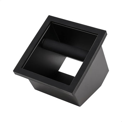 watchget Bottomless Espresso Knock Box, Built-in Coffee Ground Container | Detachable Rubber Rod; Desktop Waste Bin; Waste Bucket for Commercial Coffee Bar Shop; Trapezoid Bottom