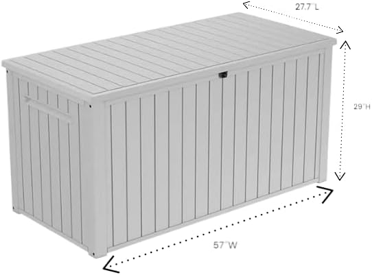 Outdoor Storage Deck Box, 170 Capacity, 27.7L x 57W x 29H inches (White)