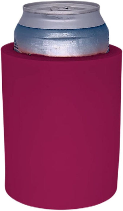 Blank Thick Foam Old School Can Cooler (2 Pack, Fuchsia)