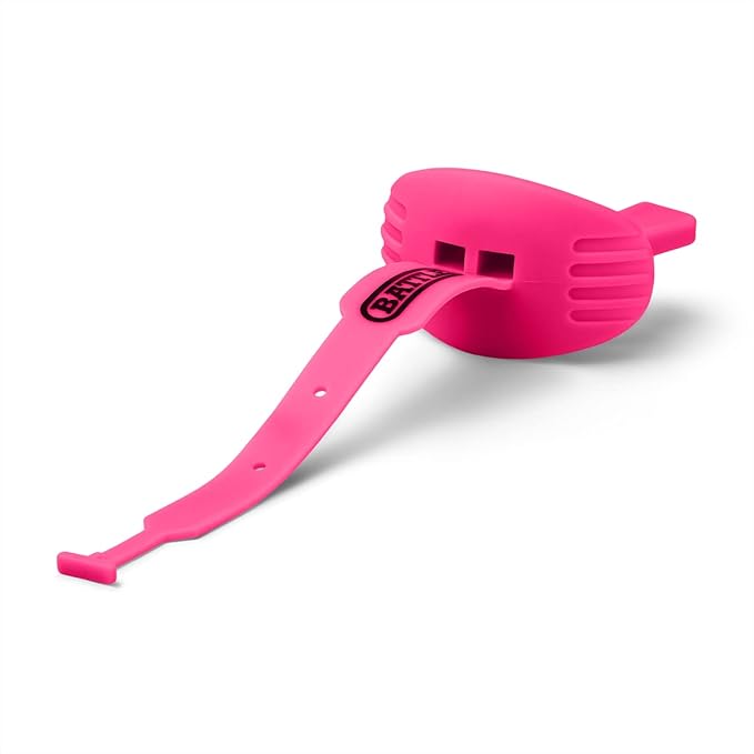 Battle Sports Speed Football Mouthguard with Strap - Oxygen Football Mouthguard Superior Airflow & Better Performance, Maximum Breathability - Neon Pink