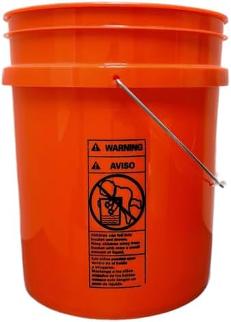 House Naturals 5 Gallon Scarlet Red Plastic Bucket Pail Food Grade BPA Free Made in USA pails with White Air Tight Screw on Lid (Pack of 2) (Scarlet Red with Clear Screw On lid)