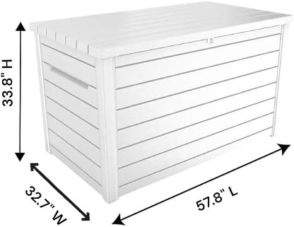 Generic 230 Gallon Outdoor Storage Resin Deck Box-(White), 243510