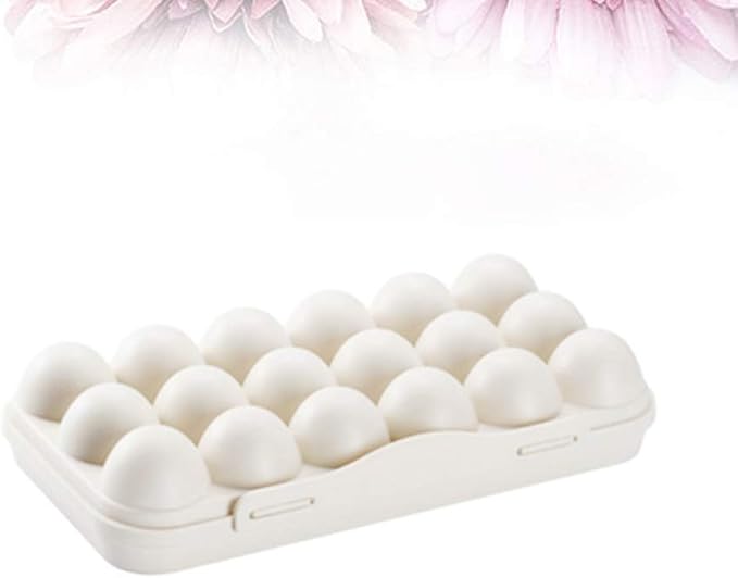 2 Pack Plastic Egg Holder for Refrigerator, Covered Egg Holders, Stackable Egg Container, Countertop Egg Storage Organizer with Lid, 18X2 Eggs
