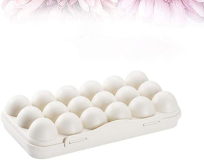 2 Pack Plastic Egg Holder for Refrigerator, Covered Egg Holders, Stackable Egg Container, Countertop Egg Storage Organizer with Lid, 18X2 Eggs