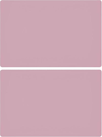 23.6'' by 15.7''Flexible Silicone Placemat Non Slip Waterproof Heat Resistant Dinner Table Mat (Light Pink-2 Pcs)