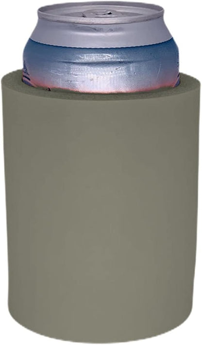 Blank Thick Foam Old School Can Cooler (6 Pack, Gray)