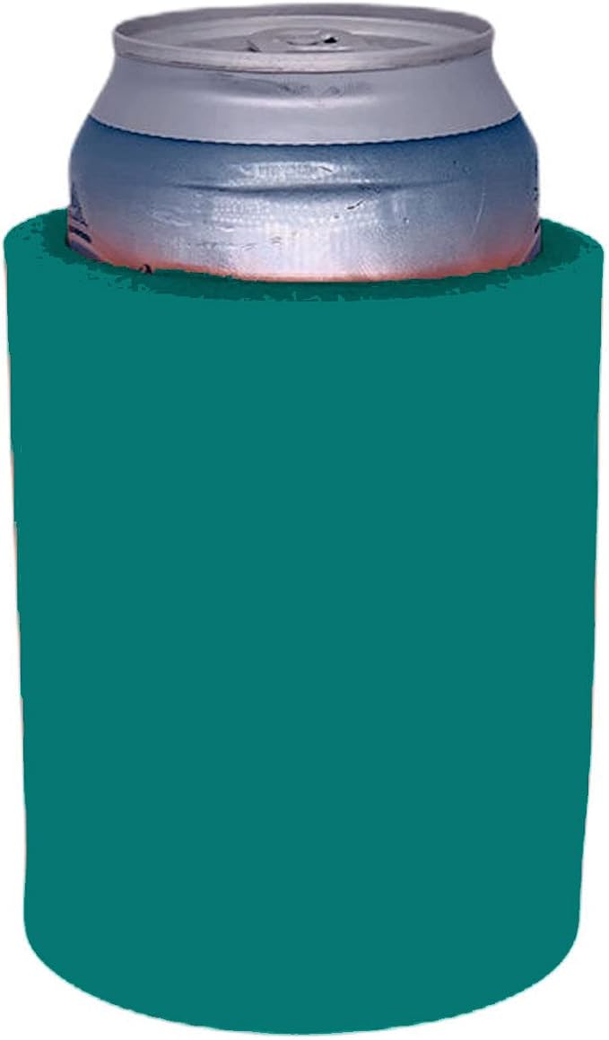 Blank Thick Foam Old School Can Cooler (12 Pack, Turquoise)