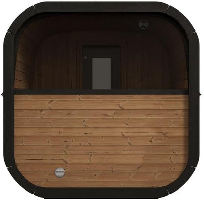 Model CL12GCP, Cube-Series Outdoor Home Sauna Suite Kit, Up to 8 Persons (Sauna Heater and Sauna Stones Included) (Drop 9 WiFi - Glass)