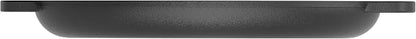 Chef Pomodoro Cast Iron Pizza Pan, 12 Inch, Pre-Seasoned Non-Stick Skillet | Multi-Use Cast Iron Cookware for Dosa Tawa, Roti, Tortilla Comal, Crepes, Oven, Grill, BBQ, and Campfire Cooking