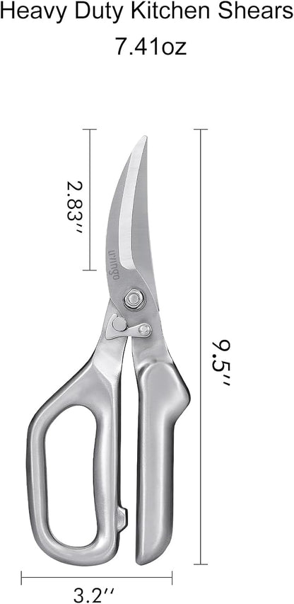 LIVINGO Kitchen Scissors Heavy Duty Utility Poultry Shears Stainless Steel | Sharp Curved Blade, Safety Lock Design, Chicken Bone Meat Cutting, Food Preparation, Vegetable Herbs