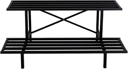 Zhongma 2 Tier Sturdy Metal Plant Stand Heavy Duty Plant Holder for Home Indoor and Outdoor,L45.67 x W17.5 x H14 inch, 440 LBS Capacity & Heavy Duty Construction …