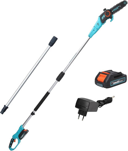 8-Inch Cordless Pole Saws 20V Electric Pole Saw for Tree Trimming Pole Chainsaw with 2.0Ah Battery & Charger 9.5 Ft MAX Reach Pole Chainsaw for Branch Cutting