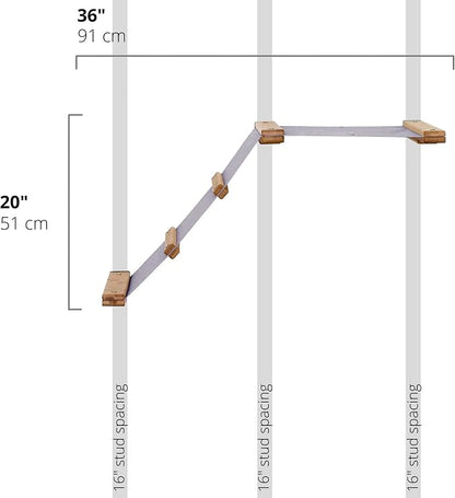 Catastrophic Creations Cat Tree with Hammock Perch – Mounting Wall Cat Shelves w/Canvas Fabric – Bamboo Wood Cat Tree Floating Steps – Lounger & Climber Cat Trees – Modern Cat Furniture