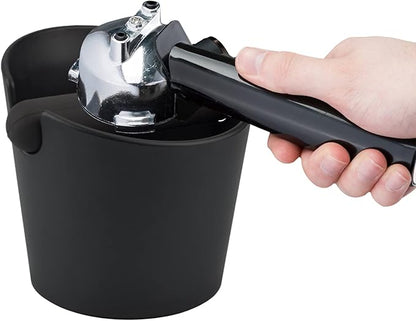 HOMEE Coffee Knock Box 4.8 Inch Barista Style Knock Box With Removable Bar | Round Shock-Absorbent Durable With Removable Knock Bar and Non-Slip Base Gift