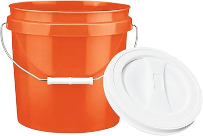 House Naturals 2 Gallon Food Grade Made in USA- BPA Free Bucket Pail Orange (1, Orange & White lid)
