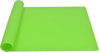 Silicone Placemats, Food-Grade Non-Slip Waterproof, Dining, Stain Resistant, Countertop Protector, Kitchen Counter Mat, Heat Resistant, Baking mat Dishwasher Safe (23.6"×15.7"-1pack, Green)