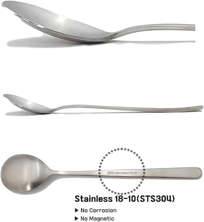 [5 Sets] [Made in Korea] Korean Sticky Rice Spoon Chopsticks Set Gold Titanium Plating 304 Stainless Steel Tableware Cutlery Set Mukbang Chopsticks (Willow Tree, 5 Sets)