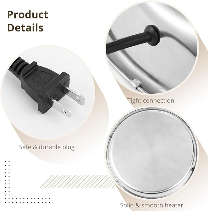 Heater Water Pet for Metal Poultry Founts, Chicken Waterer Poultry Base Deicer Heated Heated Base Pet Water Heater Winter 55 Watts for