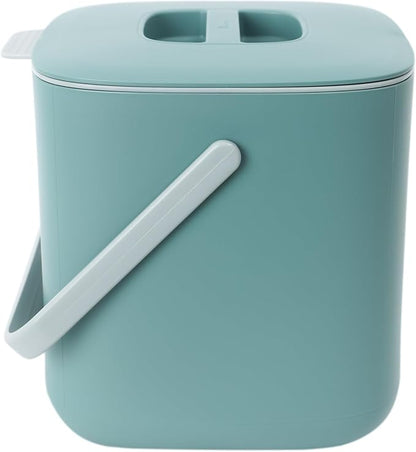Blue Ginkgo Kitchen Compost Bin [2.6L / 0.69 GAL] – Filter-Free, Odor-Tight Countertop Food Waste Pail with Handle (Made in Korea, Green)