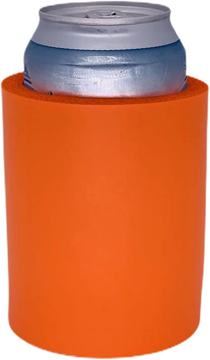 Blank Thick Foam Old School Can Cooler (2 Pack, Orange)