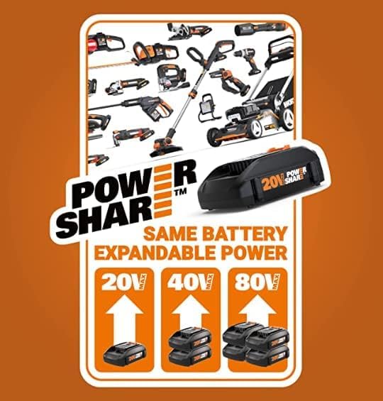 Worx WG322 20V Power Share 10" Cordless Chainsaw with Auto-Tension
