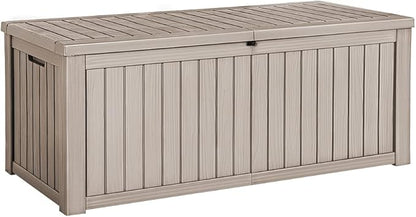 Devoko 150 Gallon Deck Box Resin Outdoor Storage Box Waterproof Storage Container for Patio Furniture Cushions