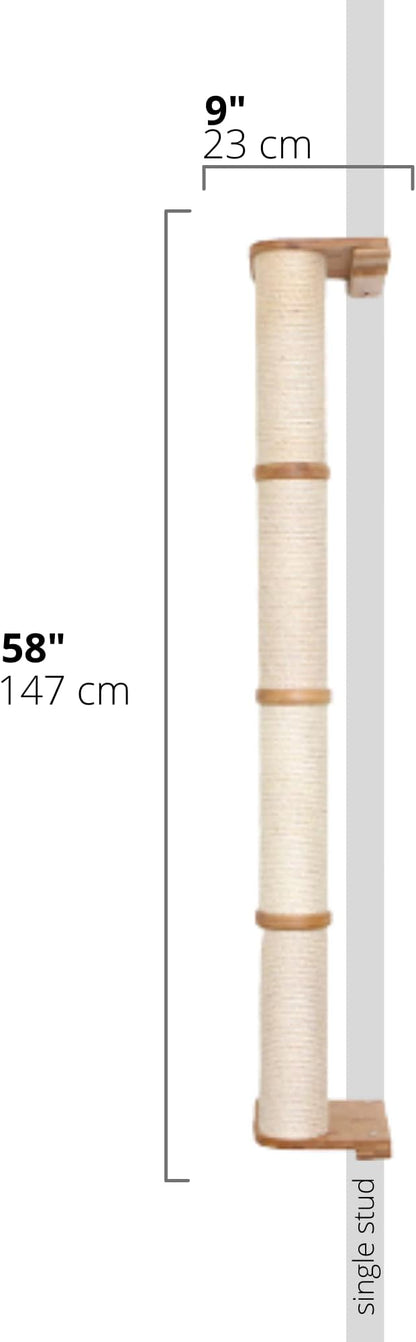 Catastrophic Creations Cat Scratching Post – 4-Tier Cat Wall Scratcher – Durable Bamboo & Sisal Cat Scratcher Post – Hand-Crafted Cat Scratching Posts for Indoor Cats – Modern Cat Furniture-