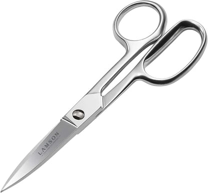 Lamson Kitchen Shears, 8 In Forged Take Apart Poultry Scissors | High-carbon steel cuts chicken bones, herb stems, twine and pizza; blades separate at the pivot; all stainless build