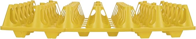 Heavy Duty Plastic Egg Crates, Reusable Egg Storage Tray with 30 Cells for Transporting and Storing, Pack of 5 (Yellow)