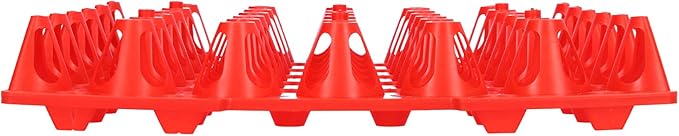 Plastic Egg Flats 30 Cell Holder Tray 5PCS, Durable Storage and Transportation Container - Stackable Design, Reusable Material, Ideal for Home and Farm Use (Red)