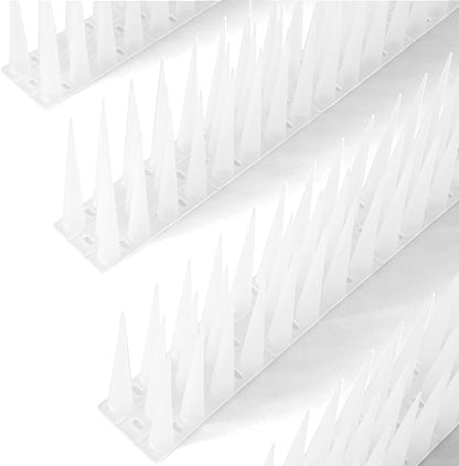 OFFO Bird Spikes Pigeon Outdoor Spikes for Cat Keep Birds Raccoon Woodpecker Away Covers 40 Feet(12.2m), Frosted White