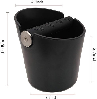 HOMEE Coffee Knock Box, 4.8in Barista Style with Removable Metal Bar | Espresso Grounds Knock Box with Removable Heavy-Duty Metal Knock Bar Shock Absorbent Durable Non-Slip Base Easy to Clean