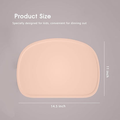 Cuddle Campus Silicone Placemat with Raised Edges for Kids,Toddlers,Babies, Non-Slip Table Setting Placemat for Dining,Come with String for Storage Set 3