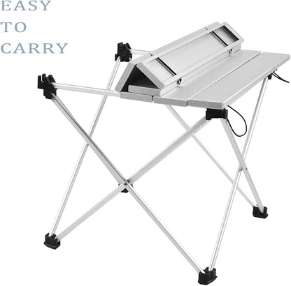 Grope Small Folding Camping Table, Aluminum Beach Table for Sand (Silver-S) | Portable & Easy to Carry, With Carry Bag for Camping, Prefect for Outdoor, Picnic, BBQ, Cooking, Festival, Beach, Home Use