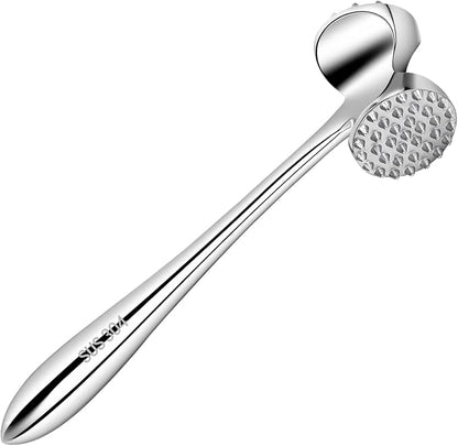 304 Stainless Steel Meat Tenderizer Mallet Dual Side Meat Hammer Chicken Pounder Heavy Duty Meat Beater for Steak and Beef Meat Pounder Kitchen Cooking Mallet Dishwasher Safe