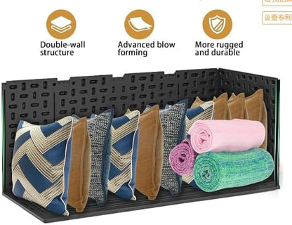 KUIKUI Deck Boxes Outdoor Waterproof, Large Outdoor Deck Box with Wheels Waterproof, 260 Gallon XXL Storage Box Lockable, Grey