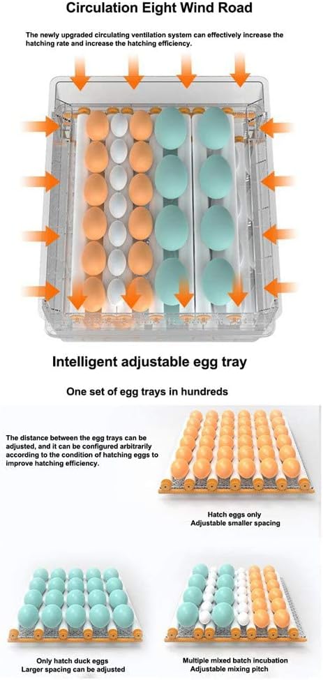 Digital Incubatores,Egg Incubator with Automatic Turning Function, Digital Automatic Hatcher with Temperature Control,for Egg Duck Egg Bird Egg Turkey Eggs Home, White-36 Egg