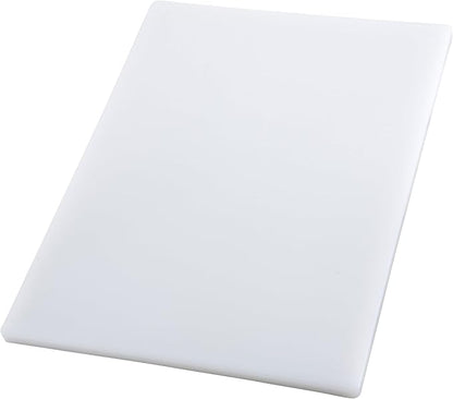 Winco 12" x 18" White Heavy-Duty Plastic Cutting Board (Set of 6) | Dishwasher safe, Stain resistant, Minimizes dulling, Great for Charcuterie, Cheese, Appetizers and Buffet Displays