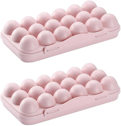 UPKOCH Stackable Egg Storage Box for Refrigerator Portable 18-Count Plastic Egg Holder with Lid Anti-Collision Shatterproof Container for Kitchen Organization