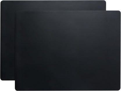 2Pcs Black Silicone Placemats, 15.7"x 11.8" - Kitchen Counter & Baking Silicone Mats
