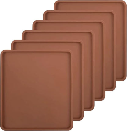 6 Pack Silicone Dehydrator Trays Compatible with Cosori CP267-FD, Nonstick Silicone Drye Sheets with Edge, Multi-purpose Reusable for Jerky, Fruit, Meat, Herbs, Vegetables, Crackers