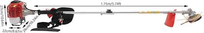 Gas Weed Eater, 26CC 2-Stroke Engine Weed Trimmer Brush Cutter Lawn Edge 8500RPM Air-Cooled Multi Functional Gas Powered String Trimmer for Agriculture Forestry & Landscaping