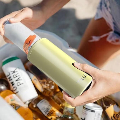 TILUCK Skinny Can Cooler, Stainless Steel Insulated Slim Cans, 12 oz | Beer & Hard Seltzer, Doucle-Walled Stainless Steel Insulated Slim Cans, Slim 12 oz(Lemon)