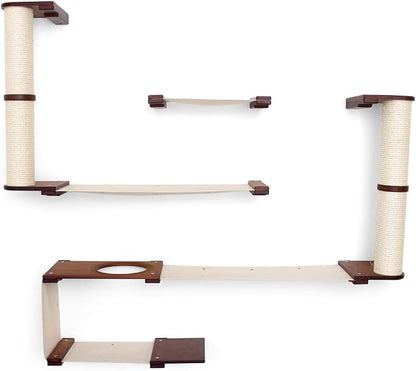 CatastrophiCreations The Roman Cat Fort - Multiple-Level Cat Hammock & Climbing Activity Center Wall-Mounted Cat Tree Shelves