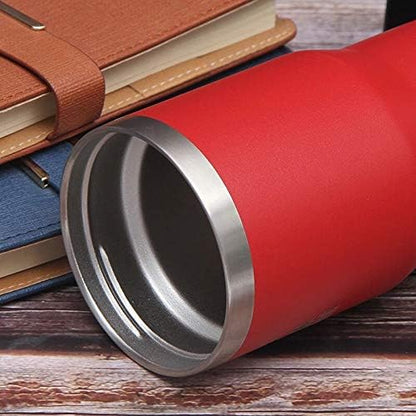 14oz Can Insulator, Two-Way Lids Double Wall Stainless Steel Insulated Can Cooler, Beer Bottle holder (Red)